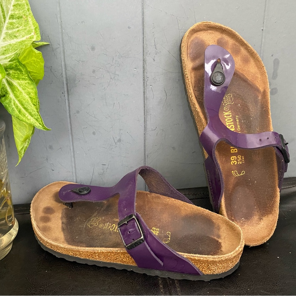 Pre-owned Birkenstock Gizeh Women's Purple Sandals 39/8